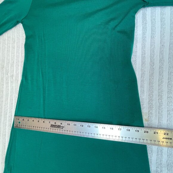 Vintage Miss Magnin at I. Magnin Womens Medium Sheath Midi Dress Turtleneck Teal - Picture 7 of 9